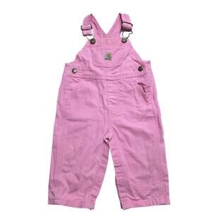 Carhartt 100% Cotton Pink Canvas Long Overalls Jumpsuit w/ Bib Pockets Size 9M